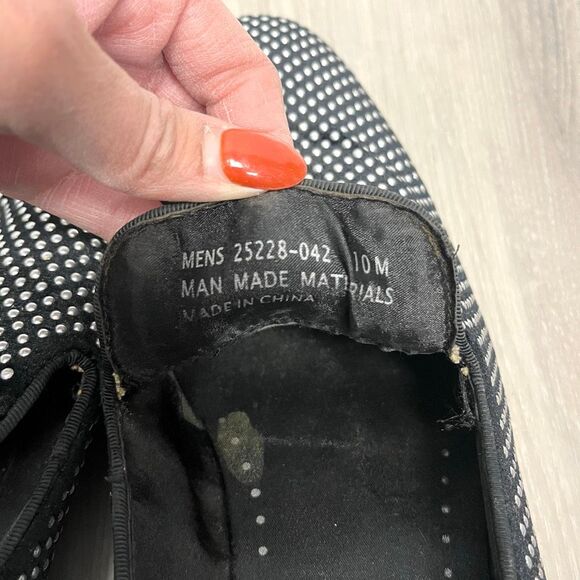 Stacy Adams Loafers Men’s 10 Swagger Black & Silver Studded Slip On Dress - Picture 6 of 6